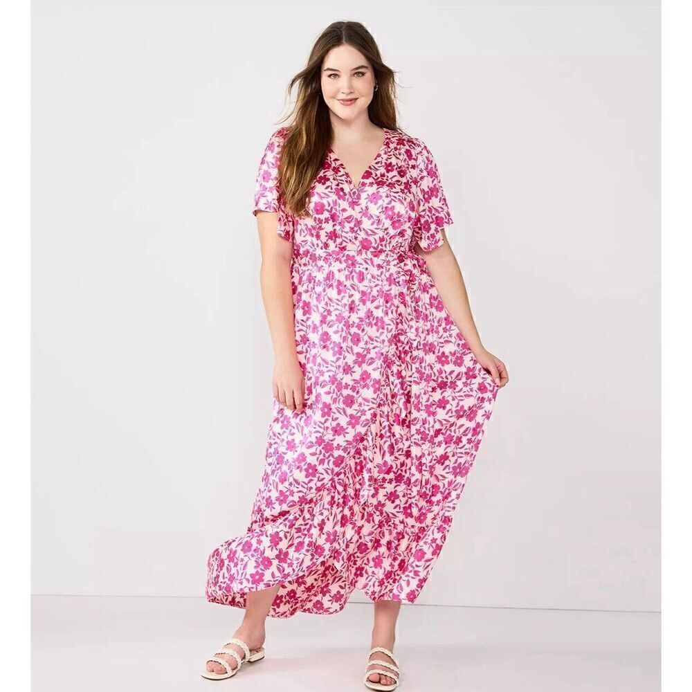 Draper James Flutter Sleeve Wrap Maxi Dress size XXL